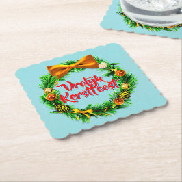 VroKerstlijk Nederlands Merry Kerstry Kartonnen Onderzetters