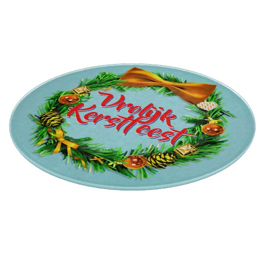 VroKerstlijk Nederlands Merry Kerstry Snijplank (Hoek)