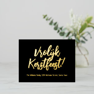 VroKerstlijk Nederlands Taal Kerst Folie Feestdagen Briefkaart