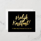 VroKerstlijk Nederlands Taal Kerst Folie Feestdagen Briefkaart (Voorkant / Achterkant)