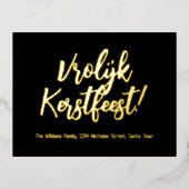 VroKerstlijk Nederlands Taal Kerst Folie Feestdagen Briefkaart (Voorkant)
