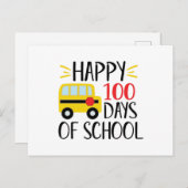 Vrolijk 100 dagen op school briefkaart (Voorkant / Achterkant)