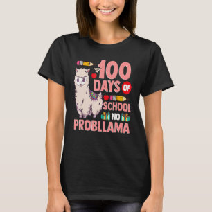 Vrolijk 100 dagen op school Geen probllama Llama 1 T-shirt