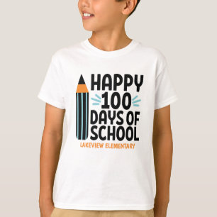 Vrolijk 100 dagen op school   Gepersonaliseerd T-shirt