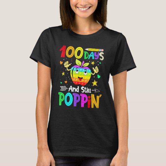 Vrolijk 100 dagen school en nog steeds poppenkast  t-shirt (Voorkant)