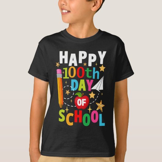 Vrolijk 100-de schooldag t-shirt (Voorkant)