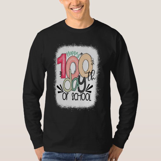Vrolijk 100e dag schoolleraar 100 dagen t-shirt (Voorkant)