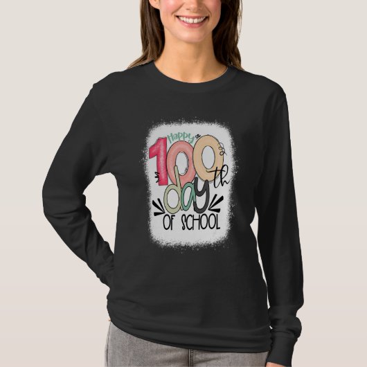 Vrolijk 100e dag schoolleraar 100 dagen t-shirt (Voorkant)