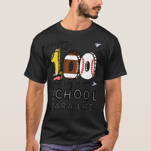 Vrolijk 100e schooldag 100 dagen t-shirt (Voorkant)