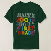Vrolijk 100e schooldag eerste klas leraar t-shirt (Design voorkant)