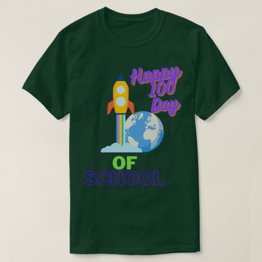 Vrolijk 100e schooldag T T-shirt (Design voorkant)