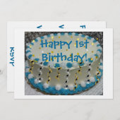 Vrolijk 1-Birthday! Kaart (Voorkant / Achterkant)