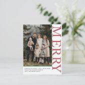 VROLIJK! 1 foto, wit, rood, groen, klassiek Feestdagenkaart (Staand voorkant)