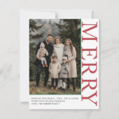 VROLIJK! 1 foto, wit, rood, groen, klassiek Feestdagenkaart (Voorkant)