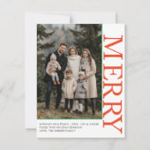 VROLIJK! 1 foto, wit, Sinaasappel, groen, klassiek Feestdagenkaart (Voorkant)