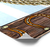 Vrolijk 1-jarige Cowboy en Teddy Bear Boy's Poster (Hoek)