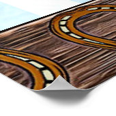 Vrolijk 1-jarige Cowboy en Teddy Bear Boy's Poster (Hoek)