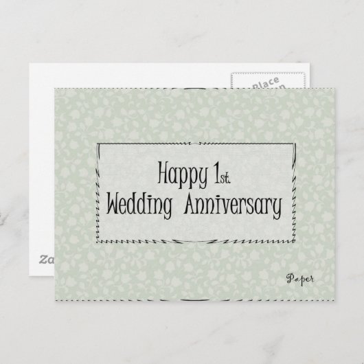 Vrolijk 1. Jubileum Briefkaart (Voorkant / Achterkant)