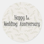 Vrolijk 1. Jubileum Ronde Sticker (Voorkant)