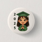 Vrolijk 2025 Afstuderen Ronde Button 3,2 Cm (Voorkant)