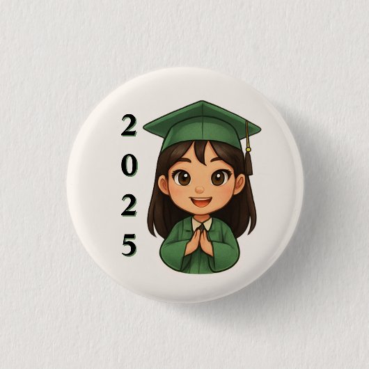 Vrolijk 2025 Afstuderen Ronde Button 3,2 Cm (Voorkant)