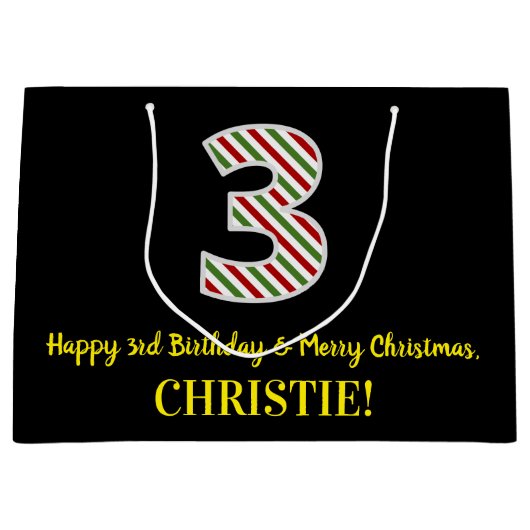 Vrolijk 3e verjaardag & Vrolijk Kerstfeest, Douane Groot Cadeauzakje (Voorkant)