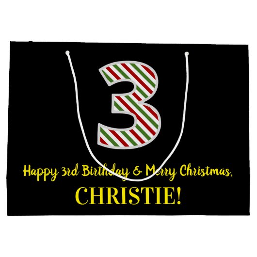 Vrolijk 3e verjaardag & Vrolijk Kerstfeest, Douane Groot Cadeauzakje (Achterkant)