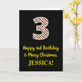 Vrolijk 3e verjaardag & Vrolijk Kerstfeest, Douane Kaart (Gele Bloem)