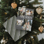 Vrolijk 4 Fotocollage Moderne Grijze Kerstmis Feestdagenkaart<br><div class="desc">Laat je vrienden en familie dit jaar weten dat je om de Merry 4 Photo Collage Modern Grey kerstkaart geeft. Niet alleen is het stijlvol en up-to-date, maar er is ook voldoende ruimte voor u om vier van uw favoriete herinneringen van het afgelopen jaar op te nemen. Het ontwerp is...</div>