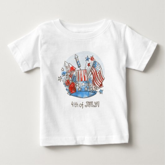 Vrolijk 4 juli Baby T-Shirt (Voorkant)