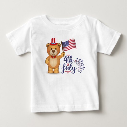Vrolijk 4 juli Baby T-Shirt (Voorkant)