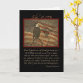 Vrolijk 4 juli Bald Eagle en vlag verhit Kaart (Gele Bloem)