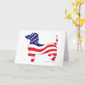 Vrolijk 4 juli Dachshund Kaart (Gele Bloem)