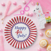 Vrolijk 4 juli sterren en Stripes Papieren Bordje (Feest)
