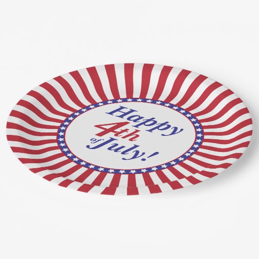 Vrolijk 4 juli sterren en Stripes Papieren Bordje (Gekanteld)