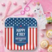 Vrolijk 4 juli sterren en Stripes Papieren Bordje (Feest)