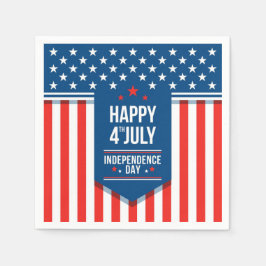 Vrolijk 4 juli sterren en Stripes Servet