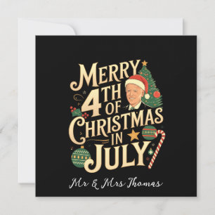 Vrolijk 4e kerstfeest in juli Funny Biden Memes Kaart