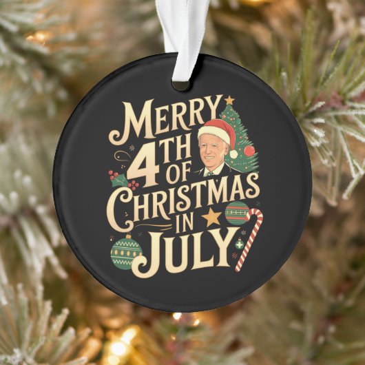 Vrolijk 4e kerstfeest in juli Funny Biden Memes Ornament (Boom)