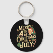 Vrolijk 4e kerstfeest in juli Funny Biden Memes Sleutelhanger (Voorkant)
