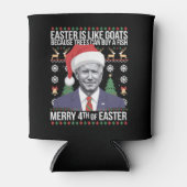 Vrolijk 4e van Pasen Grappig Biden Lelijke Kerstmi Blikjeskoeler (Voorkant)