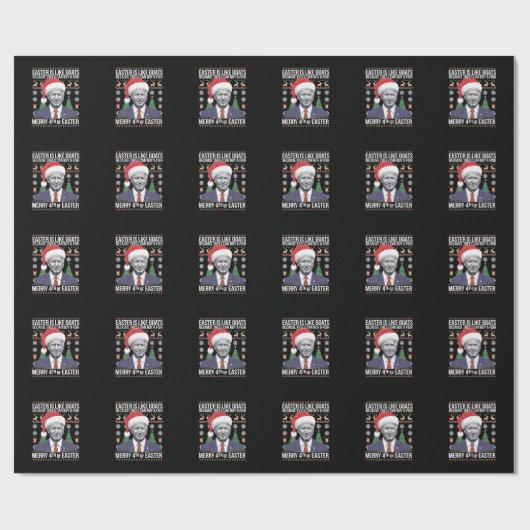 Vrolijk 4e van Pasen Grappig Biden Lelijke Kerstmi Cadeaupapier (Vlak)