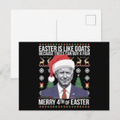 Vrolijk 4e van Pasen Grappig Biden Lelijke Kerstmi Feestdagenkaart (Voorkant / Achterkant)