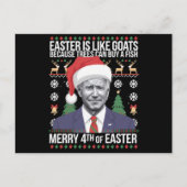 Vrolijk 4e van Pasen Grappig Biden Lelijke Kerstmi Feestdagenkaart (Voorkant)