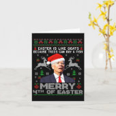Vrolijk 4e van Pasen Grappig Biden Lelijke Kerstmi Kaart (Gele Bloem)
