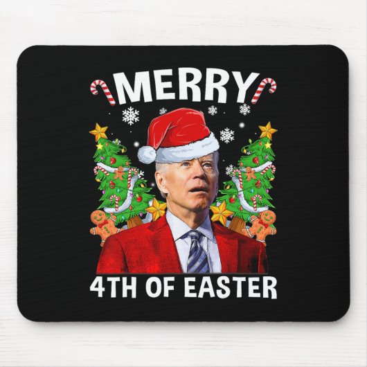 Vrolijk 4e van Pasen Grappig Biden Lelijke Kerstmi Muismat (Voorkant)