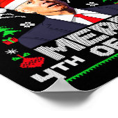 Vrolijk 4e van Pasen Grappig Biden Lelijke Kerstmi Poster (Hoek)