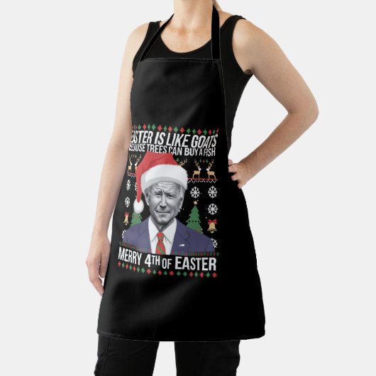 Vrolijk 4e van Pasen Grappig Biden Lelijke Kerstmi Schort (Insitu)