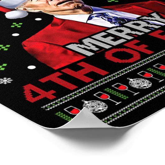 Vrolijk 4e van Pasen Grappig Joe Biden Lelijk Xmas Poster (Hoek)