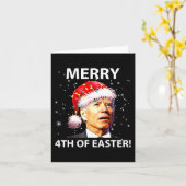 Vrolijk 4e van Pasen plezier Joe Biden Kerst Lelij Kaart (Gele Bloem)